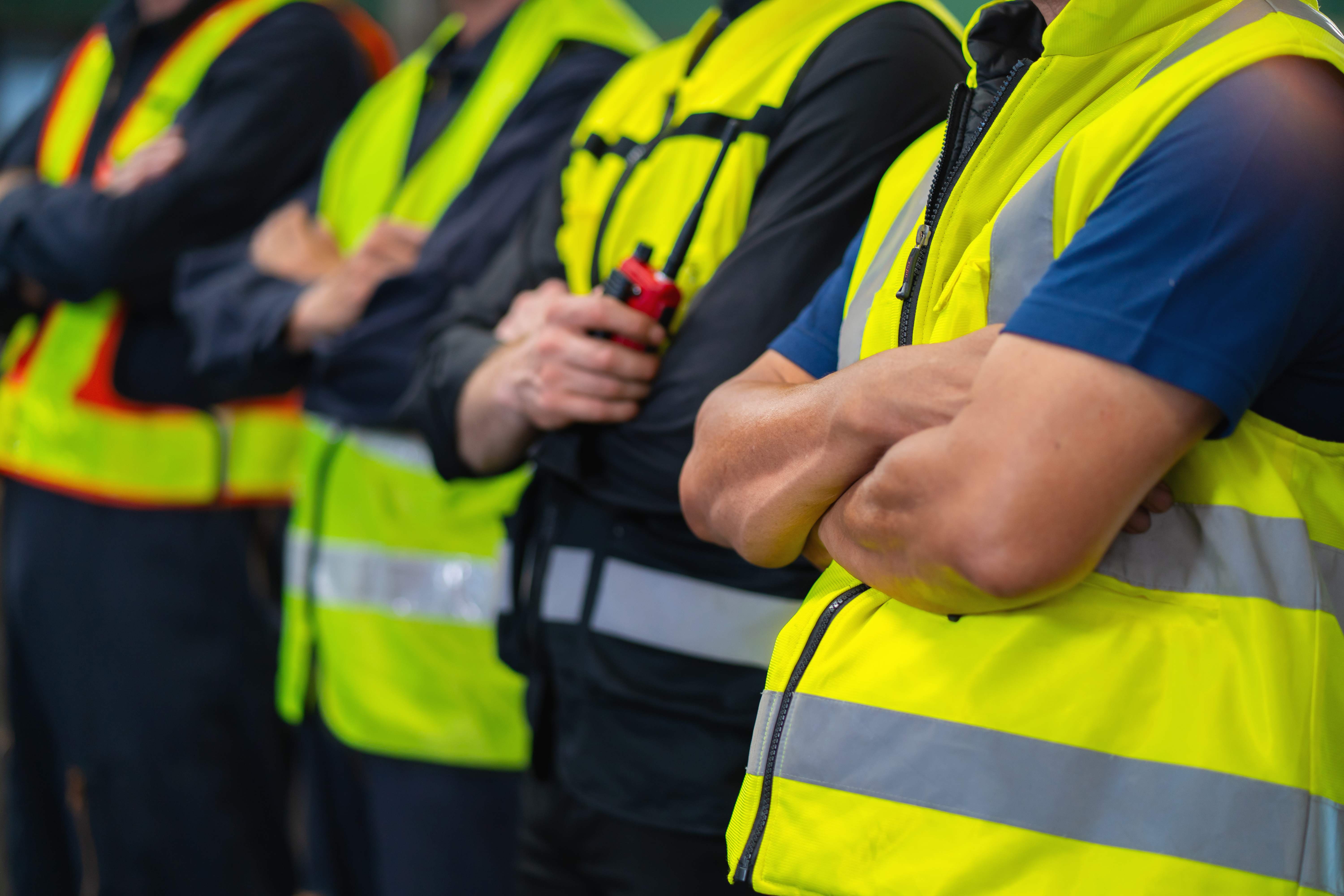 Security team preparing for large event